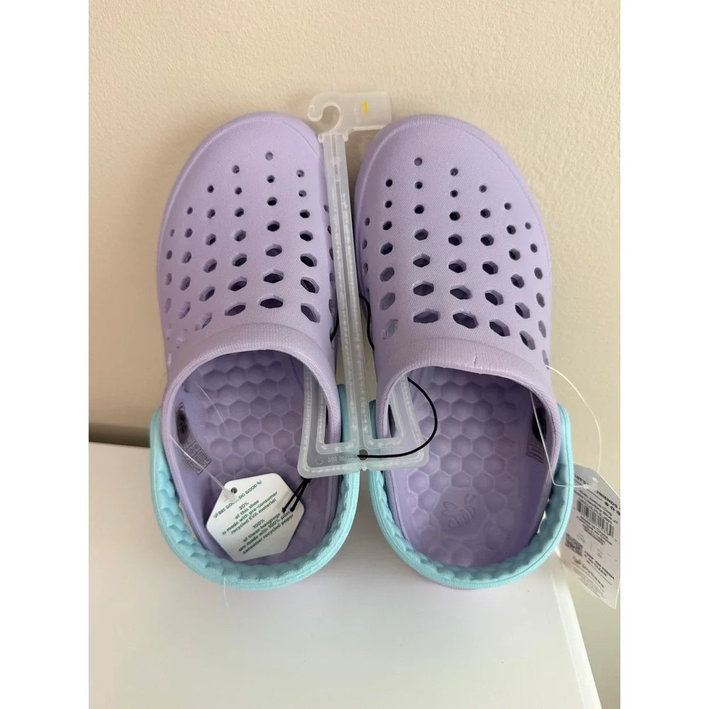 Joybees‎ Active Clog Kids J1 Lilac Sky Blue Slip On Water Shoes NWT